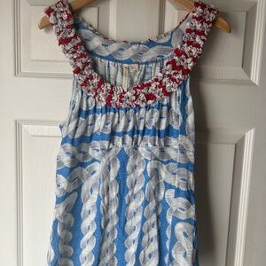 Anthropologie Little Yellow Button Nautical Buoy Tank Top